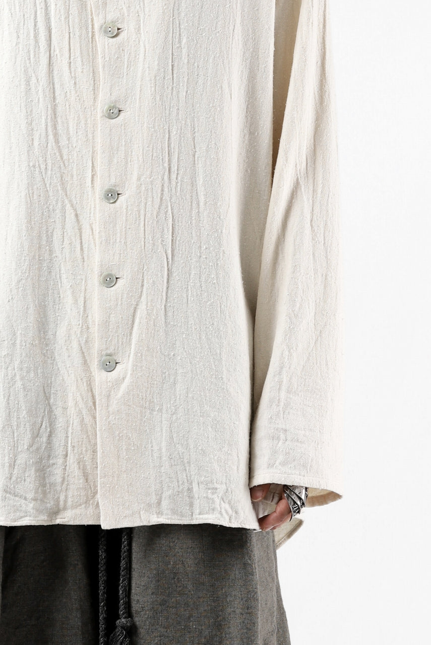 画像をギャラリービューアに読み込む, YUTA MATSUOKA round neck shirt / cotton silk nep viyella (white)