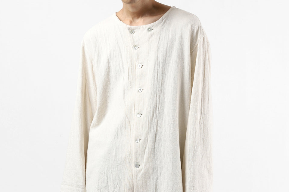 画像をギャラリービューアに読み込む, YUTA MATSUOKA round neck shirt / cotton silk nep viyella (white)
