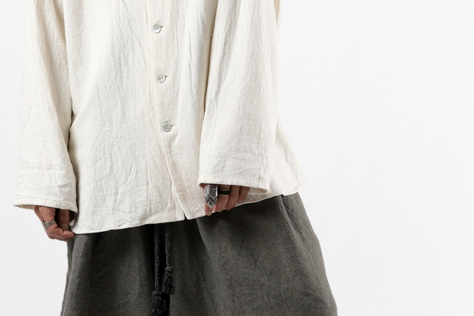 画像をギャラリービューアに読み込む, YUTA MATSUOKA round neck shirt / cotton silk nep viyella (white)