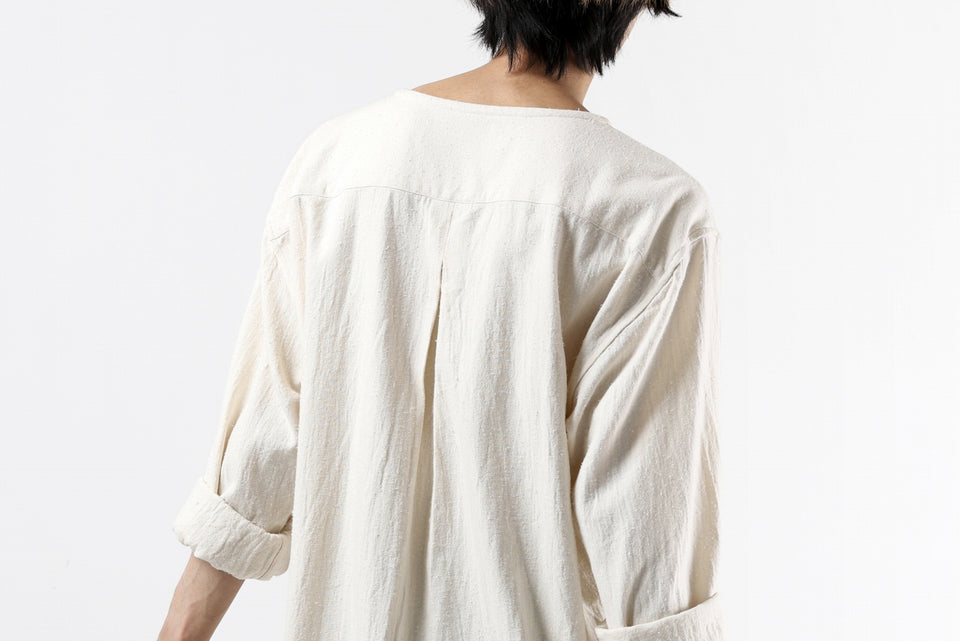 画像をギャラリービューアに読み込む, YUTA MATSUOKA round neck shirt / cotton silk nep viyella (white)