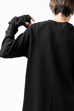Load image into Gallery viewer, FIRST AID TO THE INJURED SJENSE LAYERED SLEEVE TOPS / WAFFEL + RIB JERSEY (BLACK)