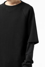 Load image into Gallery viewer, FIRST AID TO THE INJURED SJENSE LAYERED SLEEVE TOPS / WAFFEL + RIB JERSEY (BLACK)