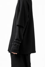 Load image into Gallery viewer, FIRST AID TO THE INJURED SJENSE LAYERED SLEEVE TOPS / WAFFEL + RIB JERSEY (BLACK)