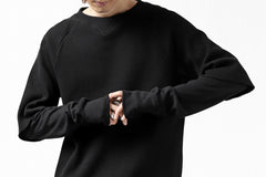 Load image into Gallery viewer, FIRST AID TO THE INJURED SJENSE LAYERED SLEEVE TOPS / WAFFEL + RIB JERSEY (BLACK)