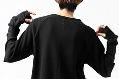 Load image into Gallery viewer, FIRST AID TO THE INJURED SJENSE LAYERED SLEEVE TOPS / WAFFEL + RIB JERSEY (BLACK)