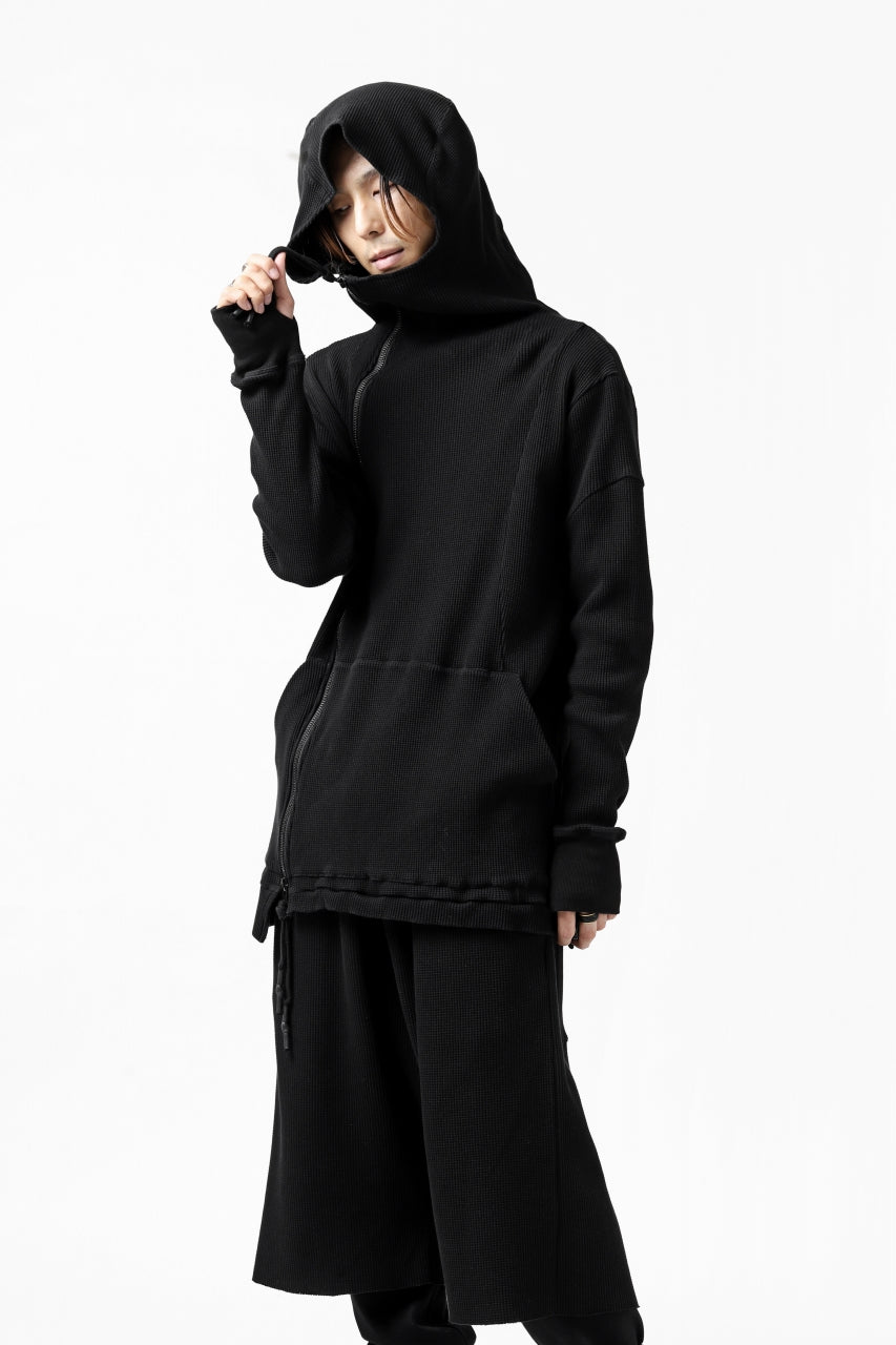 Load image into Gallery viewer, FIRST AID TO THE INJURED CURCULIO ZIP HOODIE / WAFFEL JERSEY (BLACK)