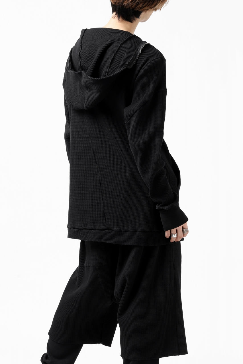 Load image into Gallery viewer, FIRST AID TO THE INJURED CURCULIO ZIP HOODIE / WAFFEL JERSEY (BLACK)