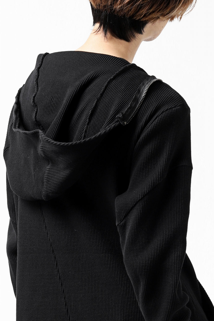 Load image into Gallery viewer, FIRST AID TO THE INJURED CURCULIO ZIP HOODIE / WAFFEL JERSEY (BLACK)
