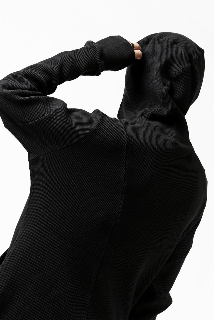 Load image into Gallery viewer, FIRST AID TO THE INJURED CURCULIO ZIP HOODIE / WAFFEL JERSEY (BLACK)
