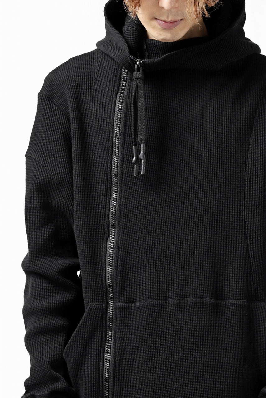 Load image into Gallery viewer, FIRST AID TO THE INJURED CURCULIO ZIP HOODIE / WAFFEL JERSEY (BLACK)