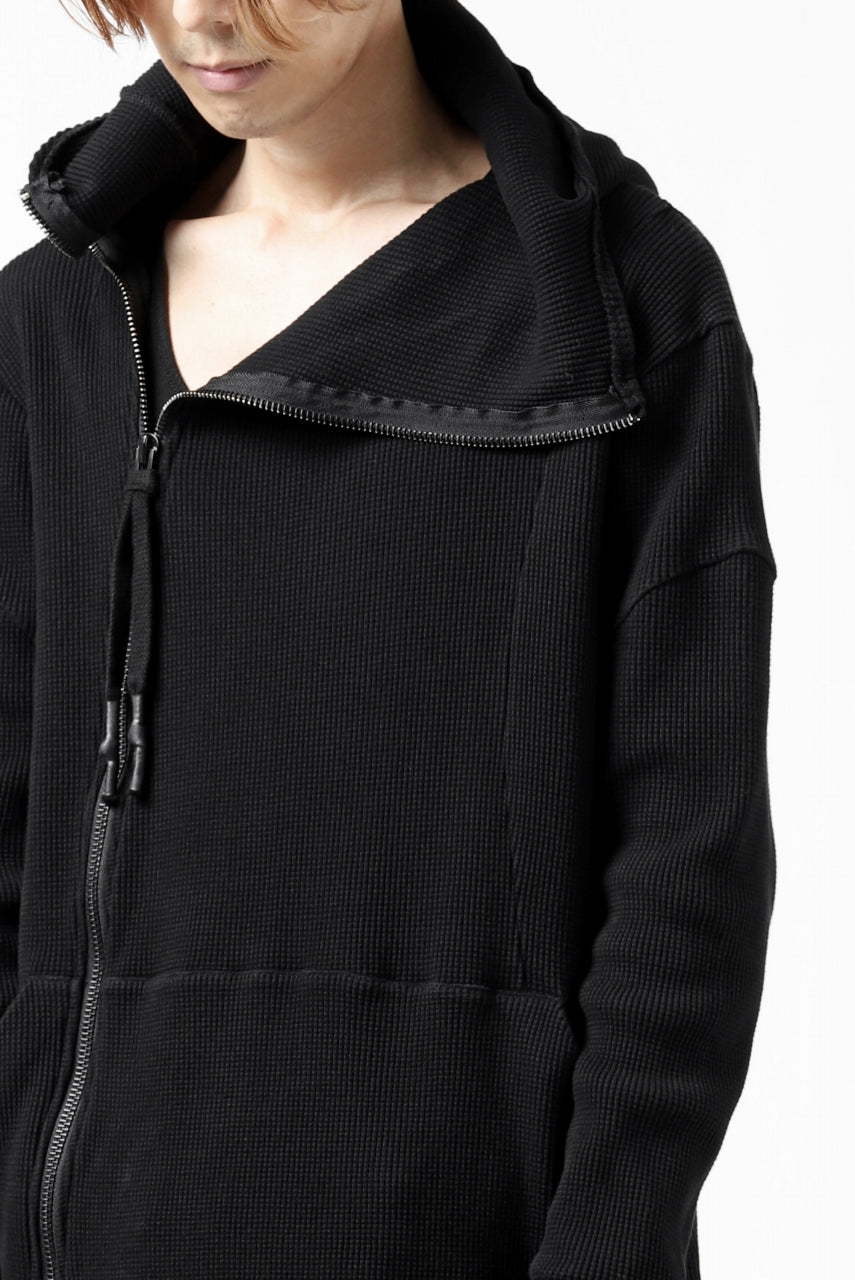 Load image into Gallery viewer, FIRST AID TO THE INJURED CURCULIO ZIP HOODIE / WAFFEL JERSEY (BLACK)