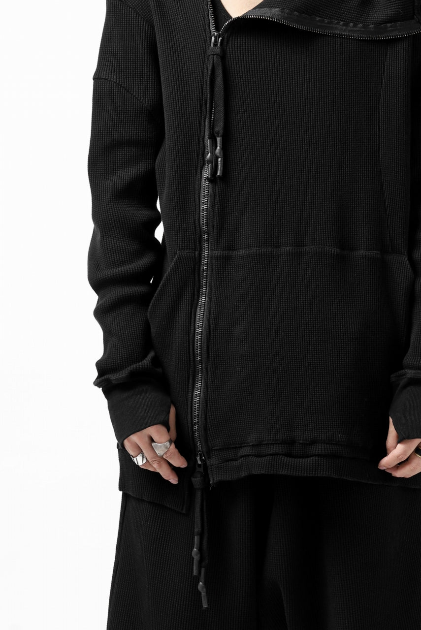 Load image into Gallery viewer, FIRST AID TO THE INJURED CURCULIO ZIP HOODIE / WAFFEL JERSEY (BLACK)