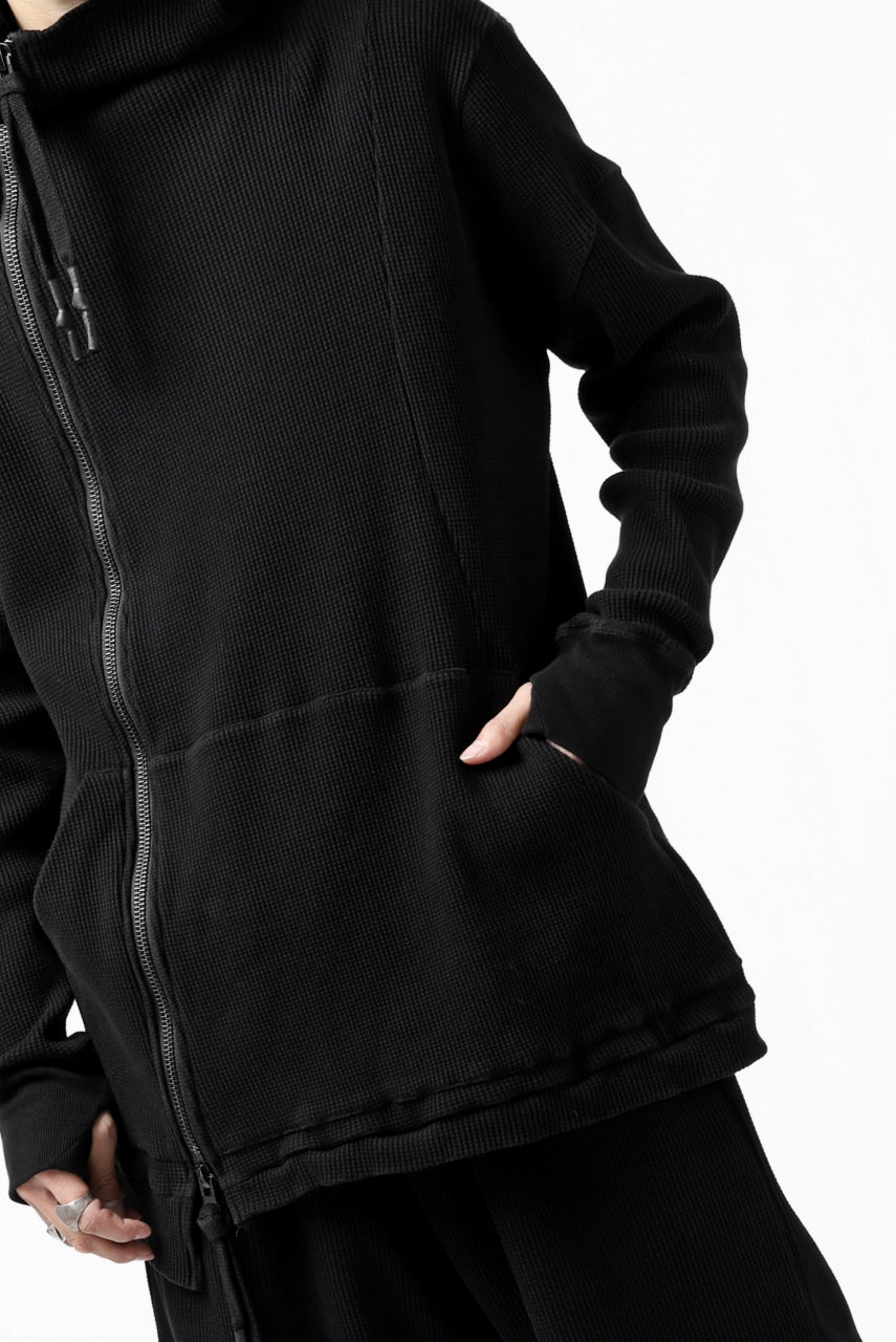 Load image into Gallery viewer, FIRST AID TO THE INJURED CURCULIO ZIP HOODIE / WAFFEL JERSEY (BLACK)
