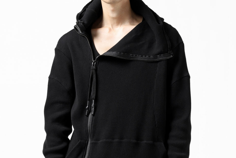 Load image into Gallery viewer, FIRST AID TO THE INJURED CURCULIO ZIP HOODIE / WAFFEL JERSEY (BLACK)