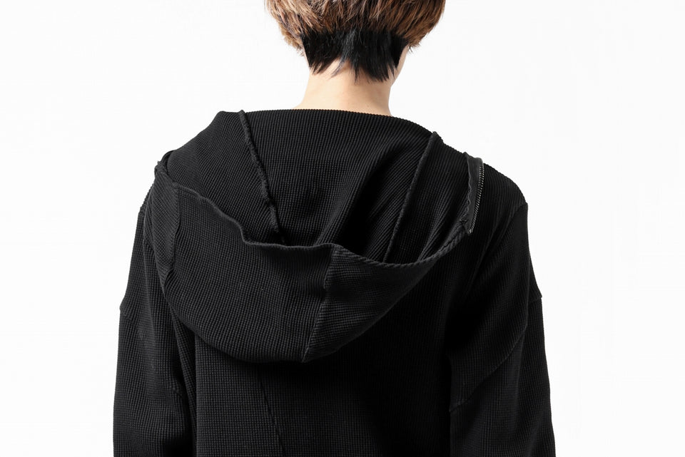 Load image into Gallery viewer, FIRST AID TO THE INJURED CURCULIO ZIP HOODIE / WAFFEL JERSEY (BLACK)