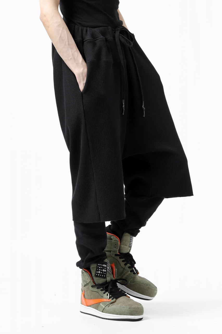 Load image into Gallery viewer, FIRST AID TO THE INJURED WURICH LAYERED PANT / WAFFEL + RIB JERSEY (BLACK)