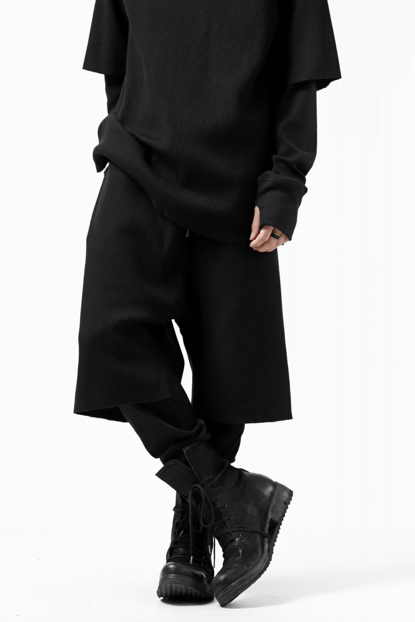 Load image into Gallery viewer, FIRST AID TO THE INJURED WURICH LAYERED PANT / WAFFEL + RIB JERSEY (BLACK)