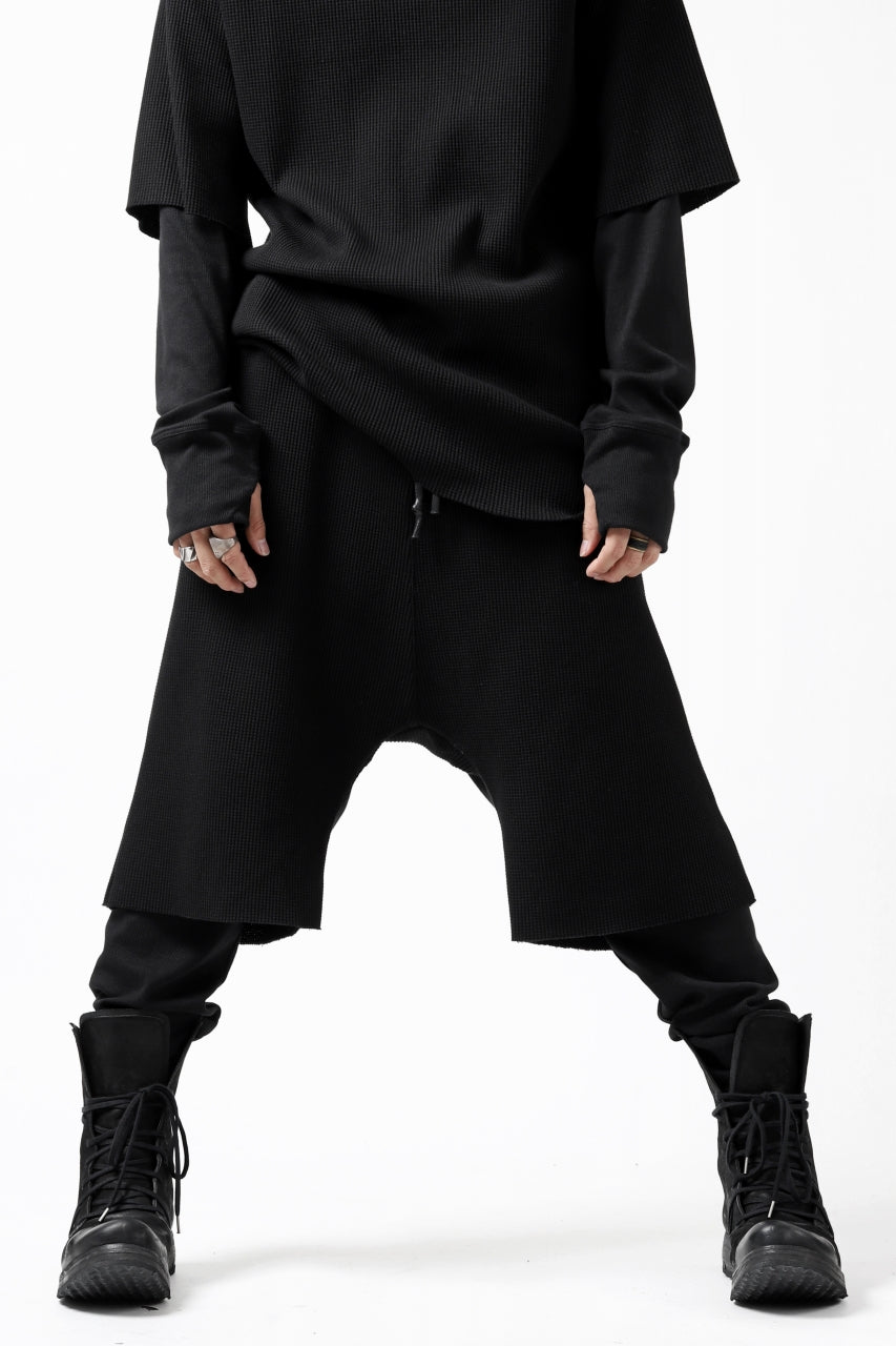 Load image into Gallery viewer, FIRST AID TO THE INJURED WURICH LAYERED PANT / WAFFEL + RIB JERSEY (BLACK)