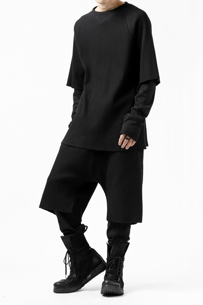 Load image into Gallery viewer, FIRST AID TO THE INJURED WURICH LAYERED PANT / WAFFEL + RIB JERSEY (BLACK)
