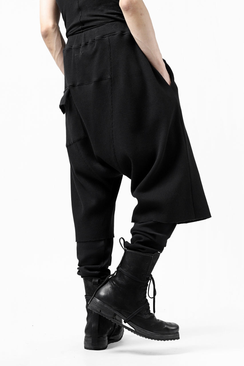 Load image into Gallery viewer, FIRST AID TO THE INJURED WURICH LAYERED PANT / WAFFEL + RIB JERSEY (BLACK)