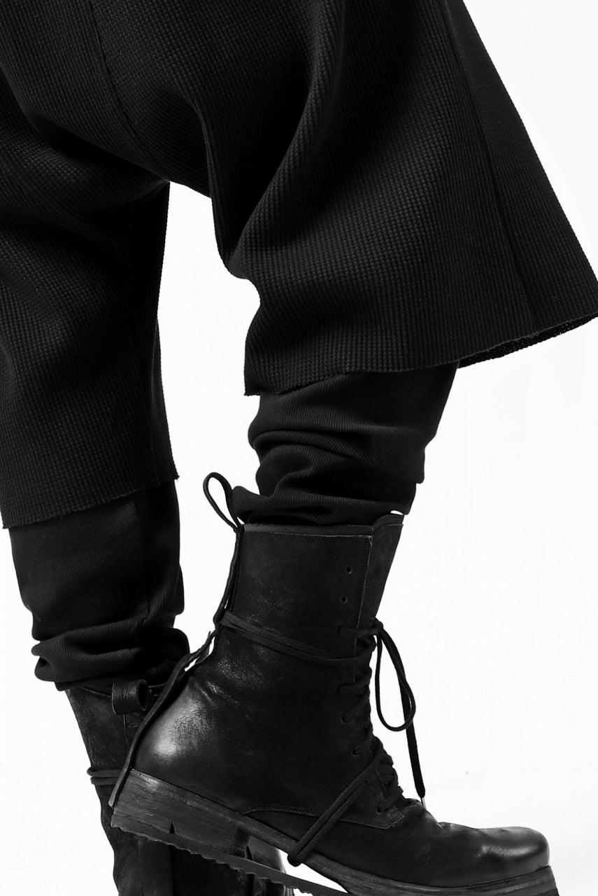 Load image into Gallery viewer, FIRST AID TO THE INJURED WURICH LAYERED PANT / WAFFEL + RIB JERSEY (BLACK)