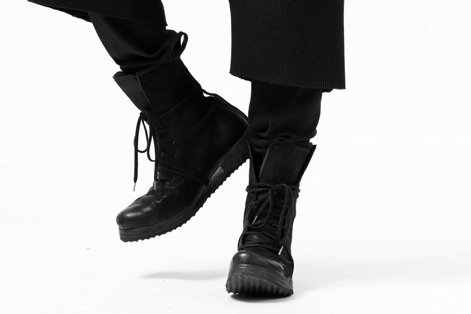 Load image into Gallery viewer, FIRST AID TO THE INJURED WURICH LAYERED PANT / WAFFEL + RIB JERSEY (BLACK)