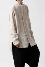 画像をギャラリービューアに読み込む, COLINA GARDENER SHIRT / SHADOW STRIPE (LINEN / NEPPED SILK) (BROWN)