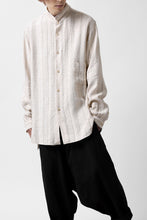 画像をギャラリービューアに読み込む, COLINA GARDENER SHIRT / SHADOW STRIPE (LINEN / NEPPED SILK) (BROWN)