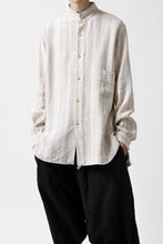 画像をギャラリービューアに読み込む, COLINA GARDENER SHIRT / SHADOW STRIPE (LINEN / NEPPED SILK) (BROWN)