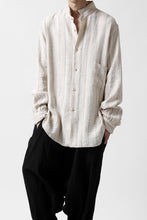画像をギャラリービューアに読み込む, COLINA GARDENER SHIRT / SHADOW STRIPE (LINEN / NEPPED SILK) (BROWN)