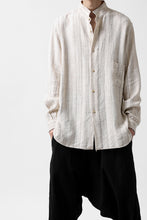 画像をギャラリービューアに読み込む, COLINA GARDENER SHIRT / SHADOW STRIPE (LINEN / NEPPED SILK) (BROWN)