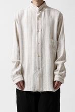 画像をギャラリービューアに読み込む, COLINA GARDENER SHIRT / SHADOW STRIPE (LINEN / NEPPED SILK) (BROWN)