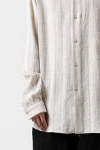 画像をギャラリービューアに読み込む, COLINA GARDENER SHIRT / SHADOW STRIPE (LINEN / NEPPED SILK) (BROWN)