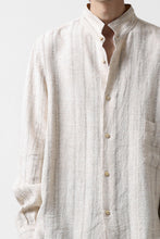 画像をギャラリービューアに読み込む, COLINA GARDENER SHIRT / SHADOW STRIPE (LINEN / NEPPED SILK) (BROWN)