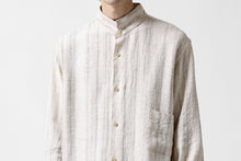 画像をギャラリービューアに読み込む, COLINA GARDENER SHIRT / SHADOW STRIPE (LINEN / NEPPED SILK) (BROWN)