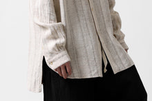 画像をギャラリービューアに読み込む, COLINA GARDENER SHIRT / SHADOW STRIPE (LINEN / NEPPED SILK) (BROWN)