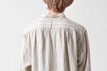 画像をギャラリービューアに読み込む, COLINA GARDENER SHIRT / SHADOW STRIPE (LINEN / NEPPED SILK) (BROWN)