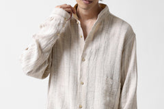 画像をギャラリービューアに読み込む, COLINA GARDENER SHIRT / SHADOW STRIPE (LINEN / NEPPED SILK) (BROWN)