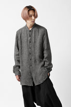 画像をギャラリービューアに読み込む, COLINA GRANPA SHIRT / LINEN TWEED (BLACK)