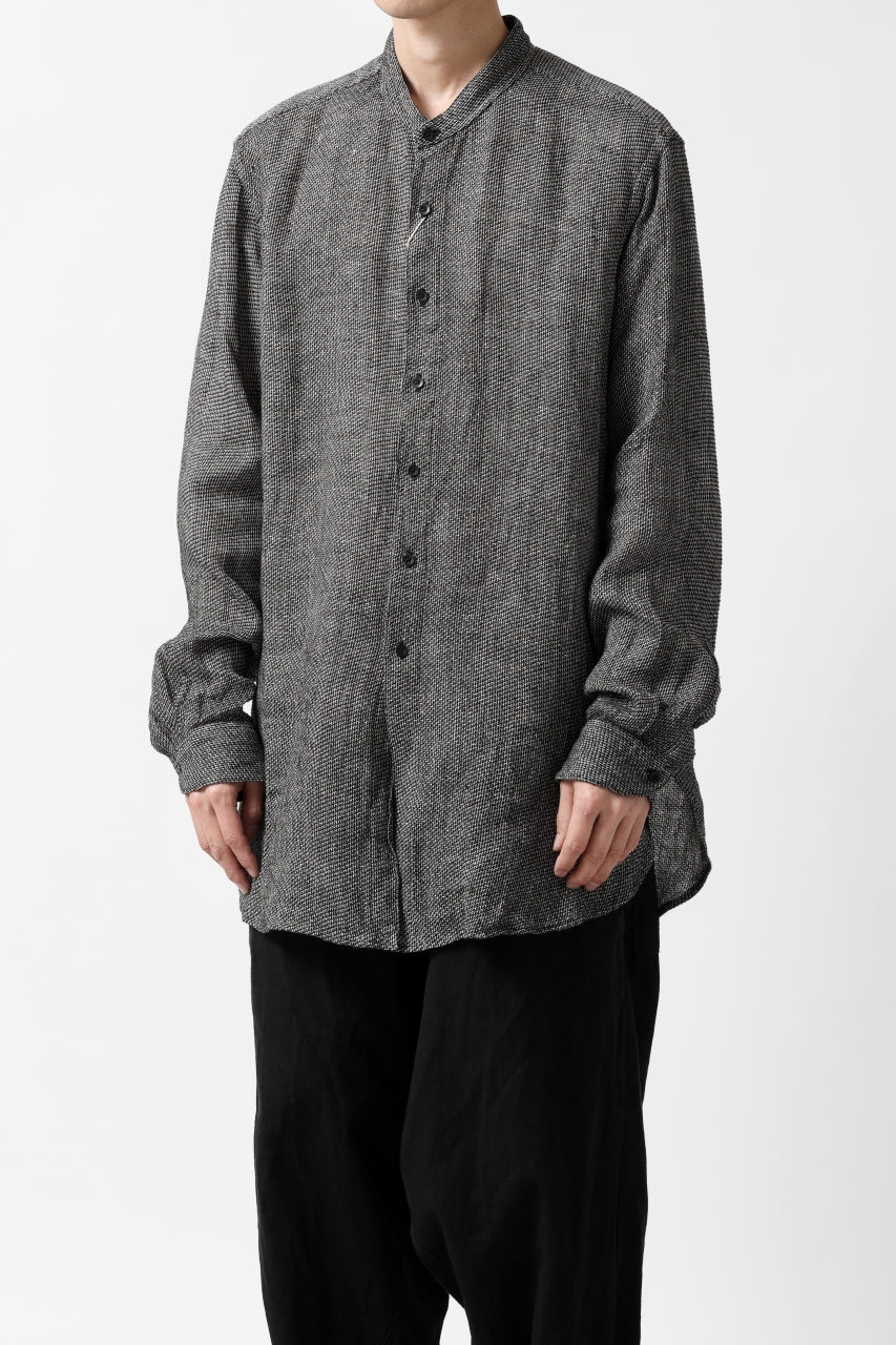 画像をギャラリービューアに読み込む, COLINA GRANPA SHIRT / LINEN TWEED (BLACK)