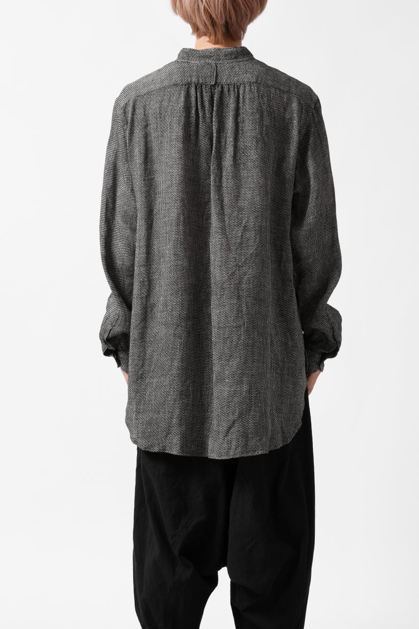 画像をギャラリービューアに読み込む, COLINA GRANPA SHIRT / LINEN TWEED (BLACK)