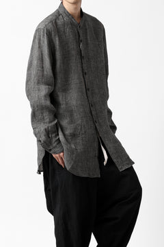 画像をギャラリービューアに読み込む, COLINA GRANPA SHIRT / LINEN TWEED (BLACK)