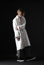 画像をギャラリービューアに読み込む, YUTA MATSUOKA shirt-coat / washed cotton linen stripe (off white)