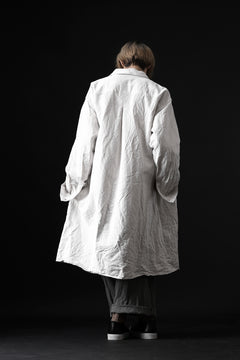 画像をギャラリービューアに読み込む, YUTA MATSUOKA shirt-coat / washed cotton linen stripe (off white)
