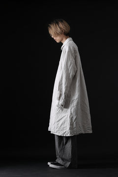 画像をギャラリービューアに読み込む, YUTA MATSUOKA shirt-coat / washed cotton linen stripe (off white)