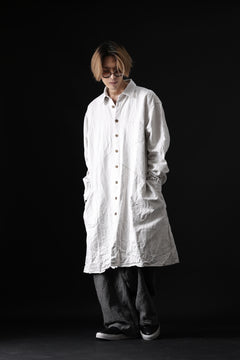 画像をギャラリービューアに読み込む, YUTA MATSUOKA shirt-coat / washed cotton linen stripe (off white)