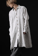 画像をギャラリービューアに読み込む, YUTA MATSUOKA shirt-coat / washed cotton linen stripe (off white)