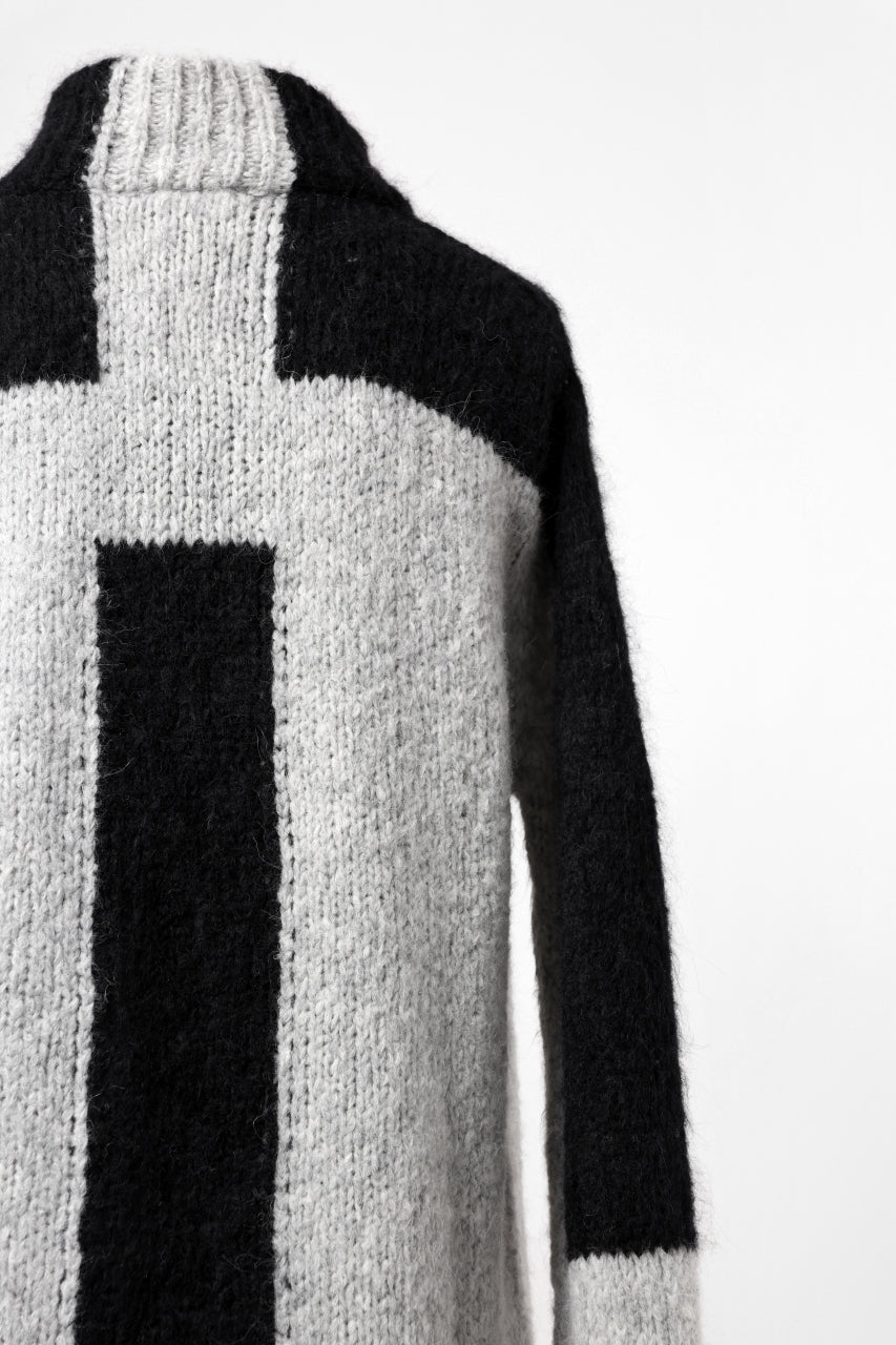 画像をギャラリービューアに読み込む, thomkrom HIGH COLLAR KNIT PULLOVER / ALPACA WOOL (LIGHT GREY x BLACK)
