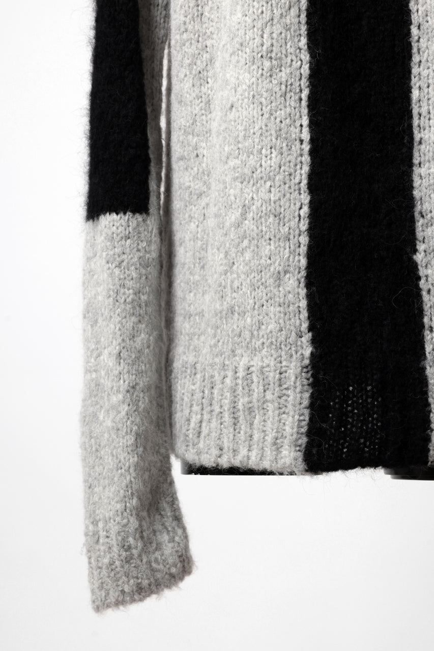 画像をギャラリービューアに読み込む, thomkrom HIGH COLLAR KNIT PULLOVER / ALPACA WOOL (LIGHT GREY x BLACK)