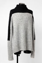 画像をギャラリービューアに読み込む, thomkrom HIGH COLLAR KNIT PULLOVER / ALPACA WOOL (LIGHT GREY x BLACK)